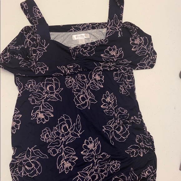 Motherhood Maternity Tops - NWT Motherhood Maternity Rouged off the Shoulder